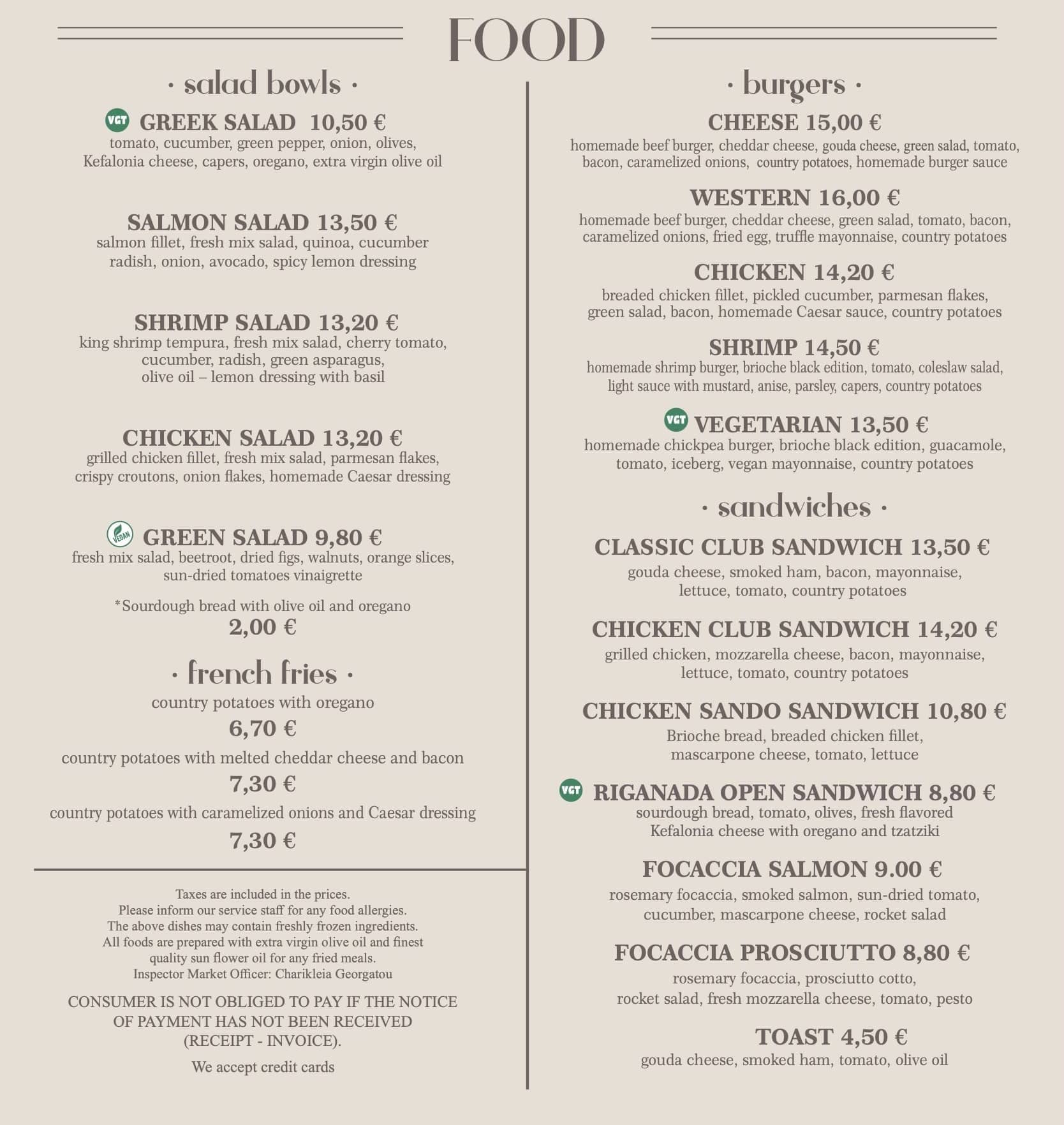 Joy Bistro Food Menu Page 2